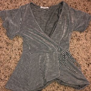 Black and white striped top